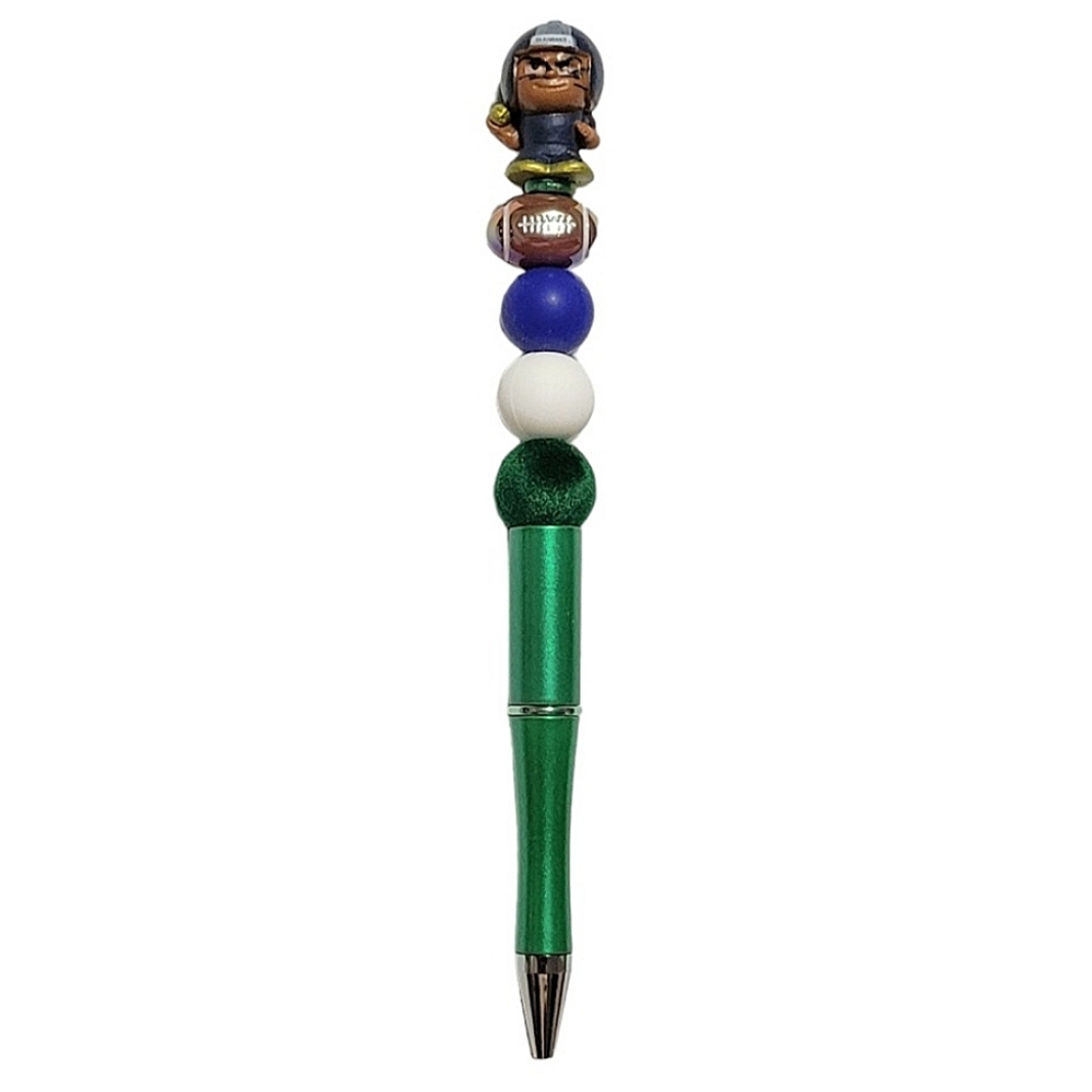 Seahawks NFL Quarterback Teenymates Beaded Ballpoint Twist Pen Green
